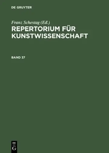 Cover of Repertorium Für Kunstwissenschaft. Band 37
