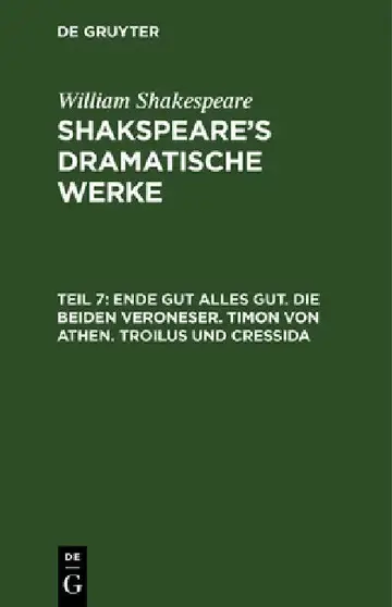Cover of Ende gut alles gut. Die beiden Veroneser. Timon von Athen. Troilus und Cressida