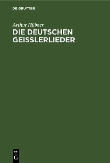 Cover of Die Deutschen Geisslerlieder