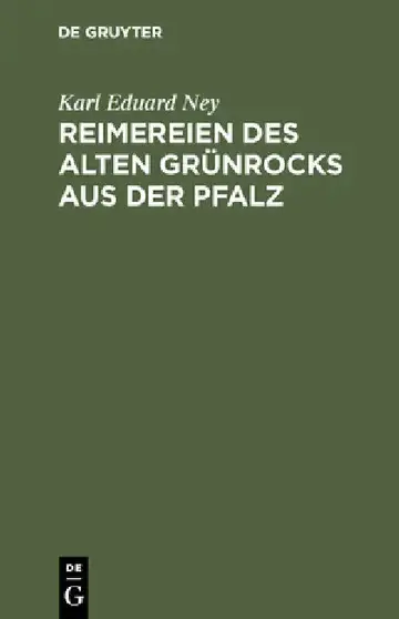 Cover of Reimereien des alten Grünrocks aus der Pfalz