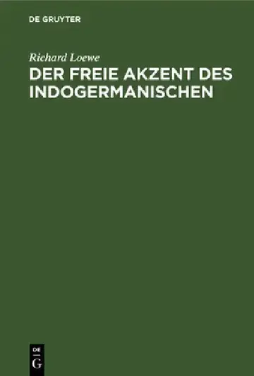 Cover of Der Freie Akzent Des Indogermanischen