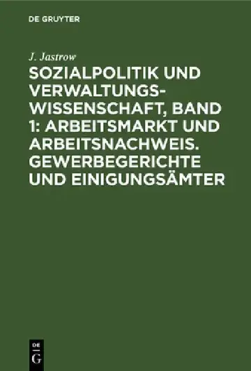Cover of Sozialpolitik Und Verwaltungswissenschaft, Band 1