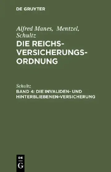 Cover of Die Invaliden- Und Hinterbliebenen-Versicherung