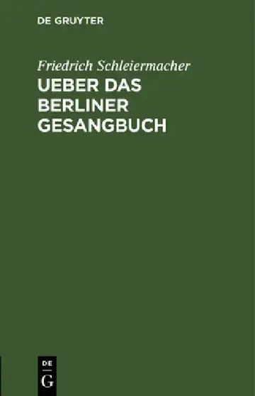 Cover of Ueber das Berliner Gesangbuch