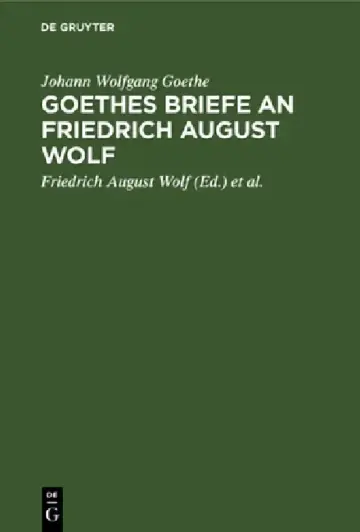 Cover of Goethes Briefe an Friedrich August Wolf