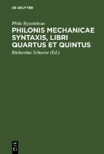Cover of Philonis mechanicae syntaxis, libri quartus et quintus