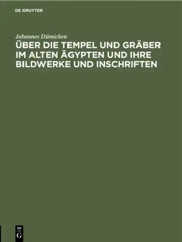 Cover of Über Die Tempel Und Gräber Im Alten Ägypten Und Ihre Bildwerke Und Inschriften