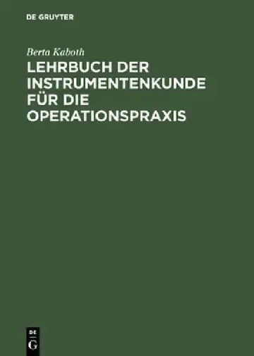 Cover of Lehrbuch der Instrumentenkunde für die Operationspraxis