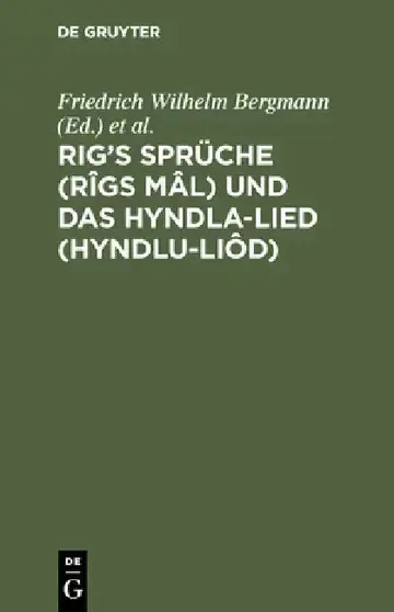 Cover of Rig's Sprüche (Rîgs Mâl) und das Hyndla-Lied (Hyndlu-Liôd)