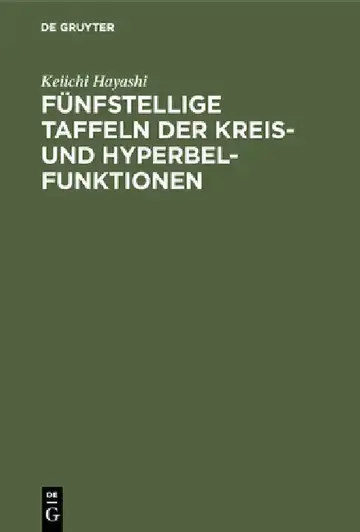 Cover of Fünfstellige Taffeln der Kreis- und Hyperbelfunktionen