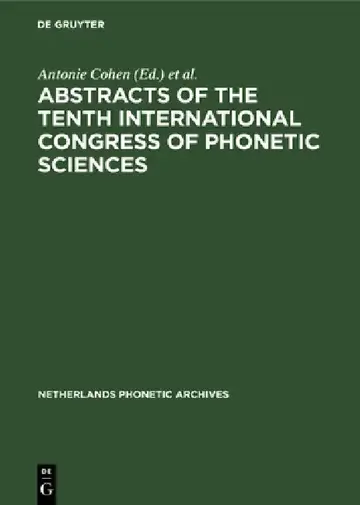 Cover of Abstracts of the Tenth International Congress of Phonetic Sciences