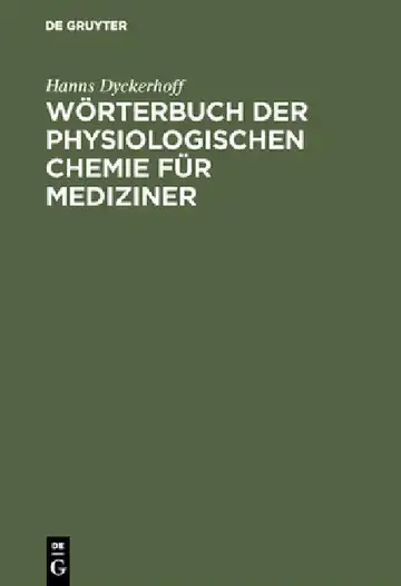 Cover of Wörterbuch der physiologischen Chemie für Mediziner
