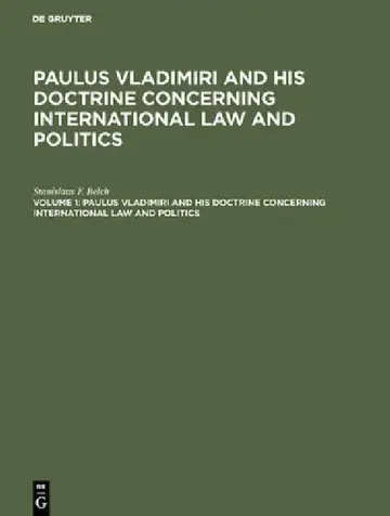Cover of Paulus Vladimiri and His Doctrine Concerning International Law and Politics