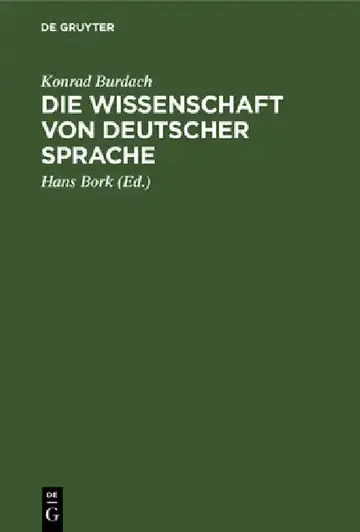 Cover of Die Wissenschaft Von Deutscher Sprache