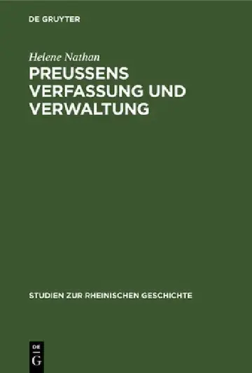 Cover of Preussens Verfassung Und Verwaltung