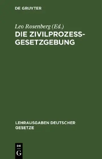 Cover of Die Zivilprozessgesetzgebung