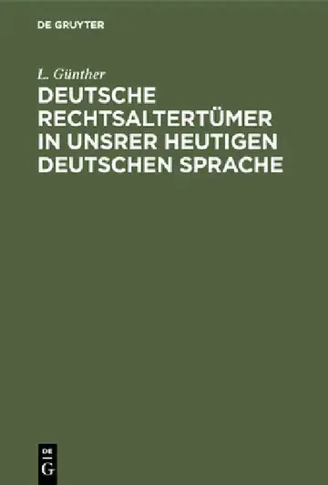 Cover of Deutsche Rechtsaltertümer in unsrer heutigen deutschen Sprache