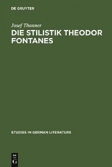 Cover of Die Stilistik Theodor Fontanes
