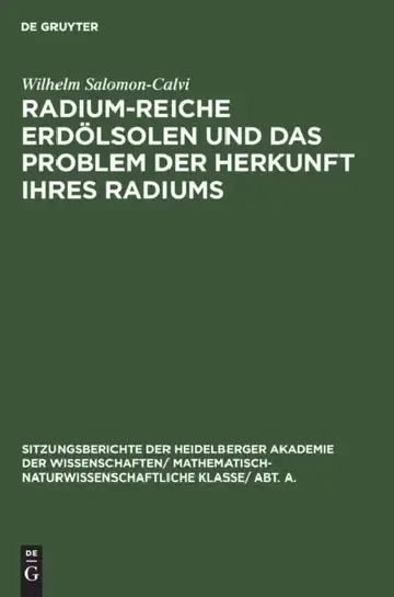 Cover of Radium-Reiche Erdölsolen Und Das Problem Der Herkunft Ihres Radiums