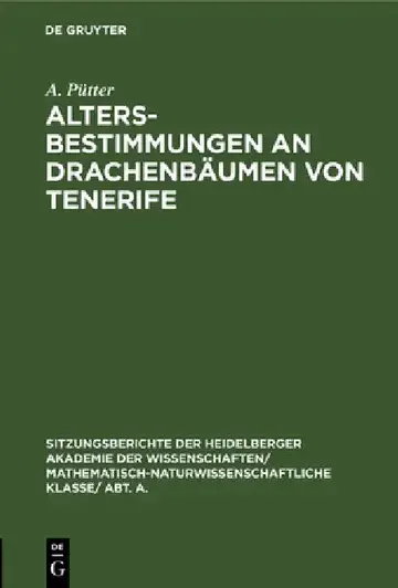 Cover of Altersbestimmungen an Drachenbäumen Von Tenerife
