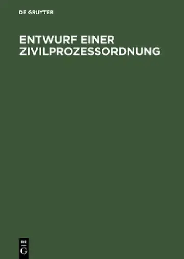 Cover of Entwurf einer Zivilprozeßordnung
