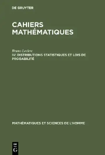 Cover of Cahiers mathématiques, IV, Distributions statistiques et lois de probabilité