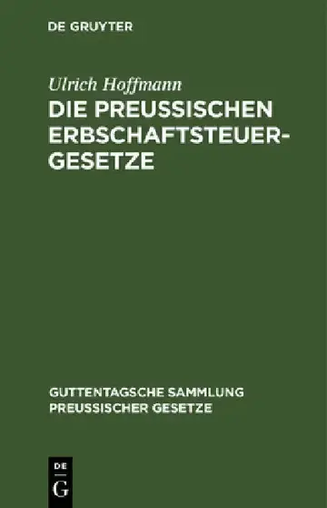 Cover of Die Preußischen Erbschaftsteuergesetze