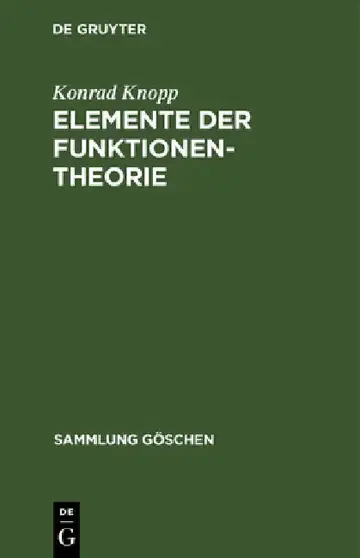 Cover of Elemente der Funktionentheorie