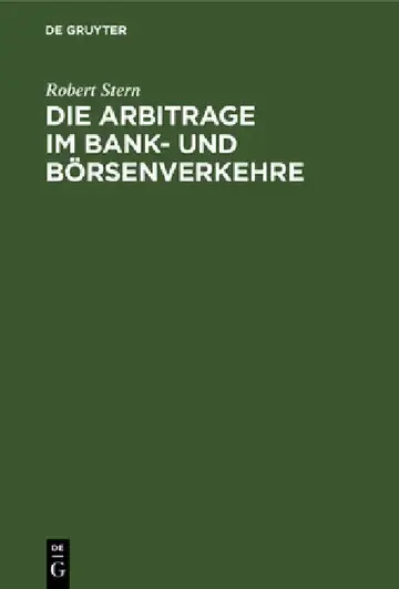 Cover of Die Arbitrage Im Bank- Und Börsenverkehre