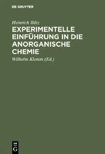 Cover of Experimentelle Einführung in die anorganische Chemie