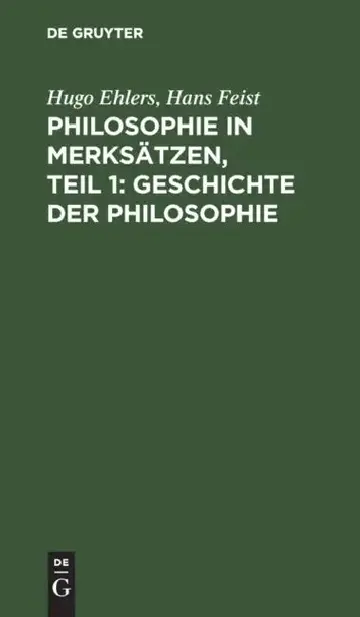 Cover of Philosophie in Merksätzen, Teil 1