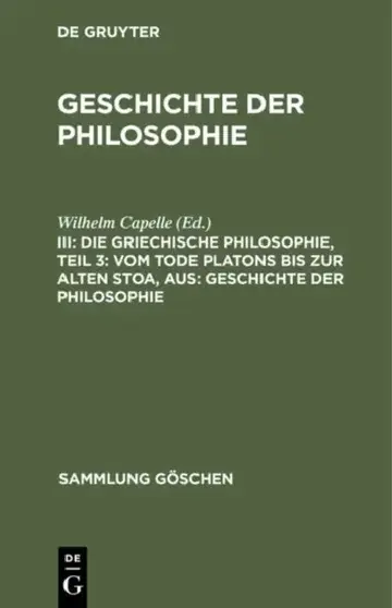Cover of Die Griechische Philosophie, Teil 3
