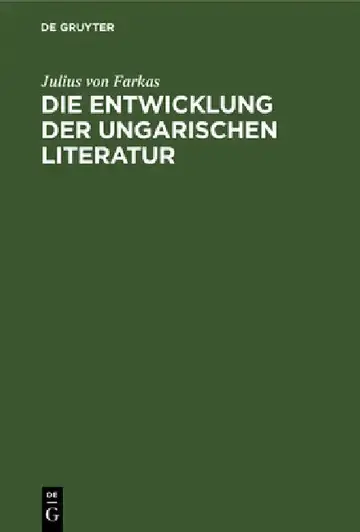 Cover of Die Entwicklung Der Ungarischen Literatur