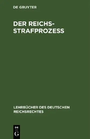 Cover of Der Reichs-Strafprozeß