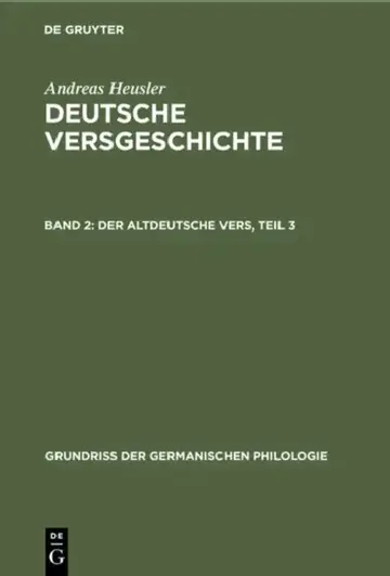 Cover of Der Altdeutsche Vers, Teil 3