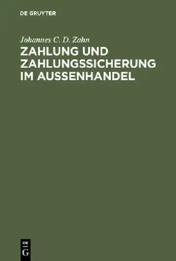Cover of Zahlung und Zahlungssicherung im Aussenhandel