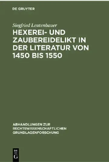 Cover of Hexerei- Und Zaubereidelikt in Der Literatur Von 1450 Bis 1550