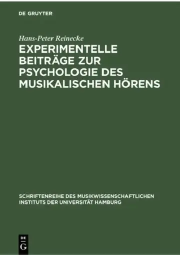 Cover of Experimentelle Beiträge Zur Psychologie Des Musikalischen Hörens