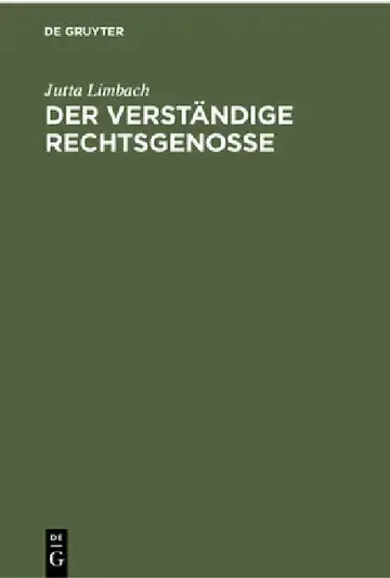 Cover of Der Verständige Rechtsgenosse