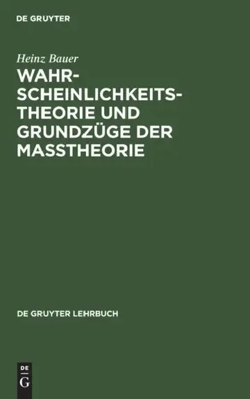 Cover of Wahrscheinlichkeitstheorie Und Grundzüge Der Maßtheorie