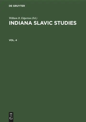 Cover of Indiana Slavic Studies. Vol. 4