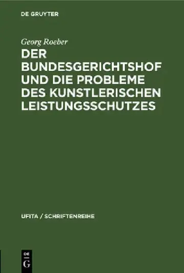 Cover of Der Bundesgerichtshof Und Die Probleme Des Kunstlerischen Leistungsschutzes