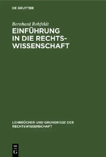 Cover of Einführung in Die Rechtswissenschaft