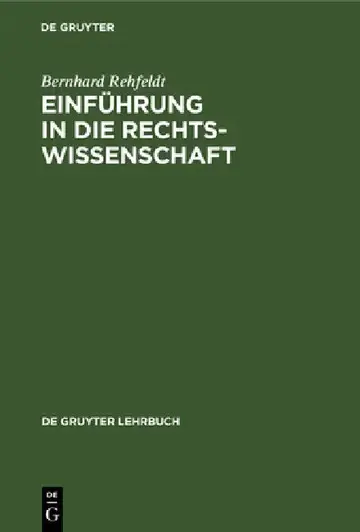 Cover of Einführung in Die Rechtswissenschaft