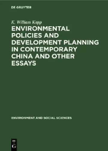 Cover of Environmental Policies and Development Planning in Contemporary China and Other Essays