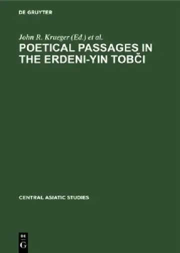 Cover of Poetical Passages in the Erdeni-Yin Tobči