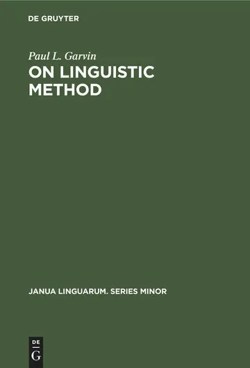 Cover of On Linguistic Method