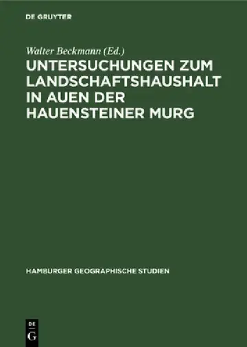 Cover of Untersuchungen Zum Landschaftshaushalt in Auen Der Hauensteiner Murg