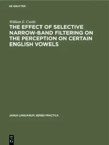 Cover of The Effect of Selective Narrow-Band Filtering on the Perception on Certain English Vowels