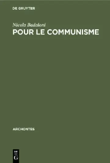 Cover of Pour Le Communisme